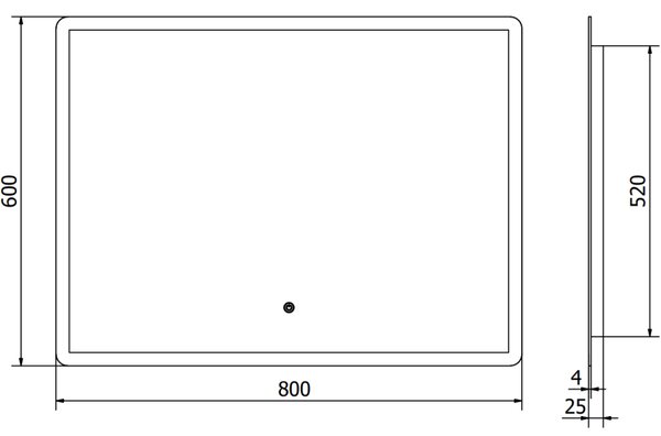 Mexen Navia lustro łazienkowe podświetlane 80 x 60 cm, LED 6000K, antypara - 9803-080-060-611-00