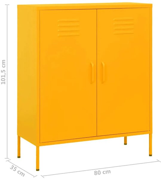 Metalowa szafka wielofunkcyjna musztardowy C8-C64