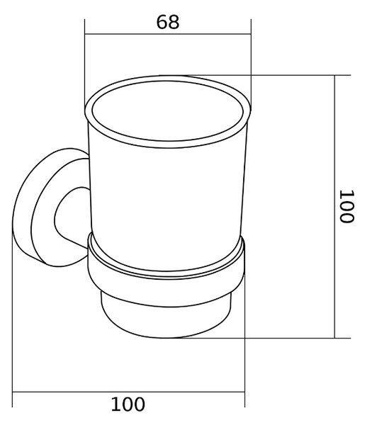 Mexen Remo kubek na szczoteczki, chrom - 7050738-00