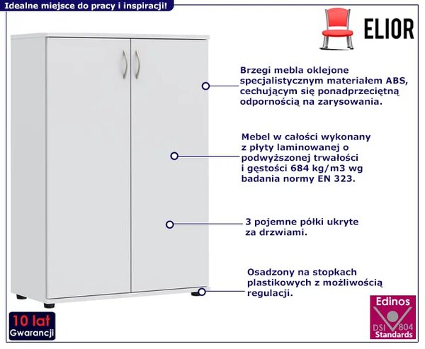 Biała zamykana komoda biurowa F7-G44