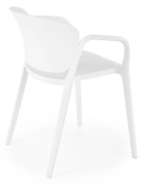 Białe minimalistyczne krzesło ogrodowe C1-C28