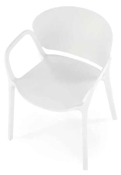 Białe minimalistyczne krzesło ogrodowe C1-C28
