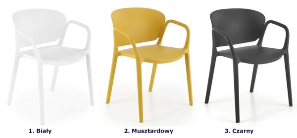 Białe minimalistyczne krzesło ogrodowe C1-C28