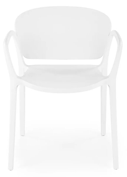 Białe minimalistyczne krzesło ogrodowe C1-C28