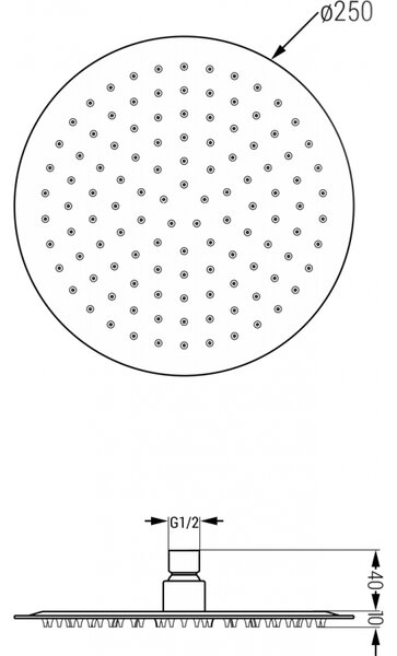 Mexen Kai DR70 zestaw wannowo-prysznicowy podtynkowy z deszczownicą 25 cm, chrom - 77602DR70251-00