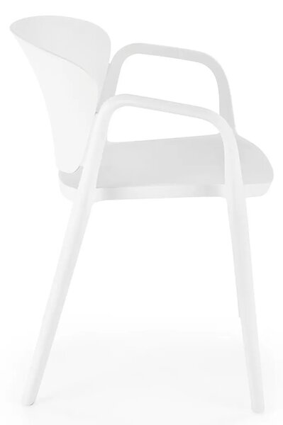 Białe minimalistyczne krzesło ogrodowe C1-C28