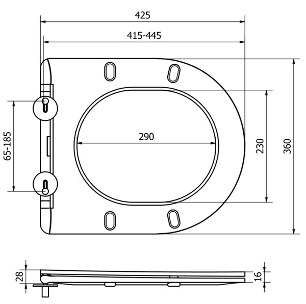 Mexen deska wolnoopadająca slim, duroplast, czarna mat - 39224085