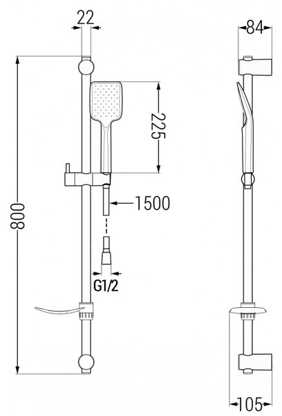 Mexen Zero DF62 zestaw wannowy, złoty - 7113DF62-50