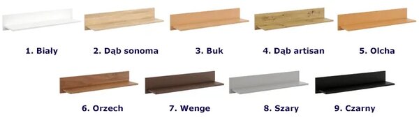 Minimalistyczna półka ścienna w kolorze buk H4-M56
