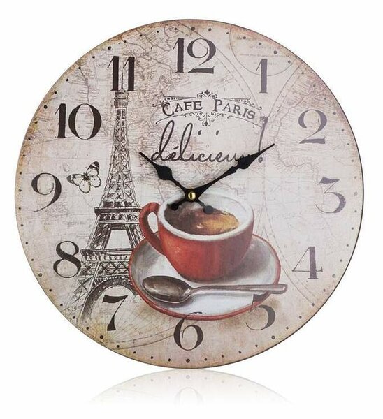 Zegar ścienny Cafe Paris, śr. 34 cm