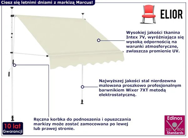 Kremowa markiza tarasowa R2-F25