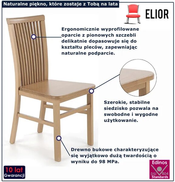 Skandynawskie Drewniane Krzesło Dąb Artisan Z8-A00