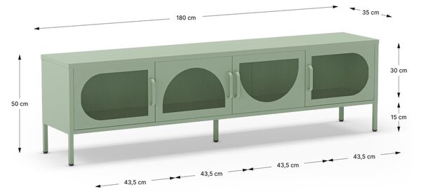 Miętowa szafka pod TV 180x50 cm Tayra – Marckeric