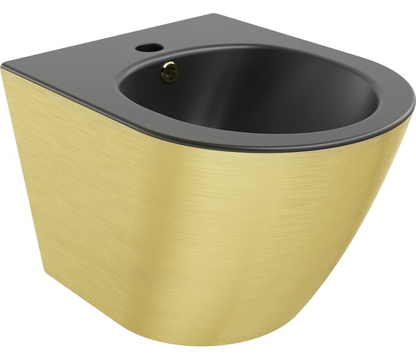 Mexen Lena bidet wiszący, czarny mat/złoty wzór linie - 35224877