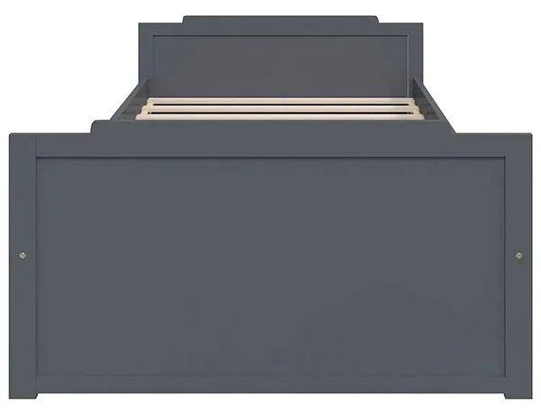 Szare pojedyncze łóżko z szufladami sosnowe 90x200 H3-L08