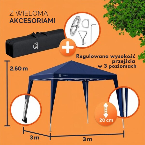 Pawilon CAPRI, 3x3m, niebieska Casaria