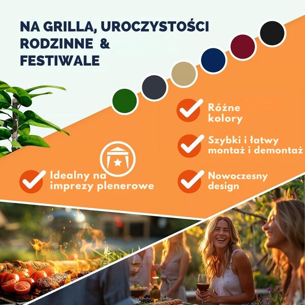 Pawilon CAPRI, 3x3m, niebieska Casaria