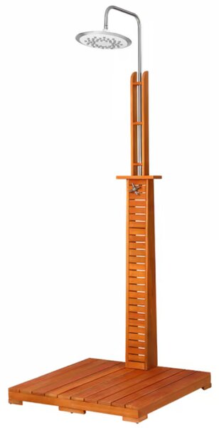 Prysznic ogrodowy TAHITI z drewna eukaliptusowego, 223 cm, brązowy/srebrny Casaria