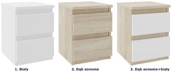 Szafka Nocna Z Dwoma Szufladami Dąb Sonoma N6-T39