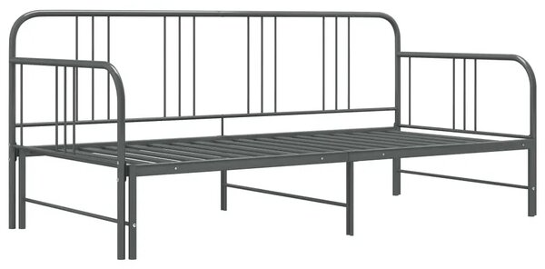 Szare rozkładane metalowe łózko 90x200 cm F4-Z35