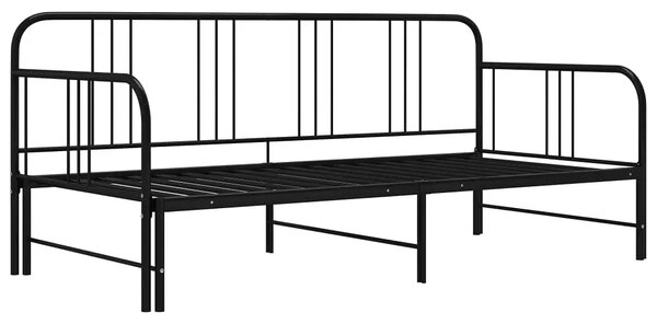Czarne Metalowe Łóżko Rozkładane 90X200 Cm P7-L65