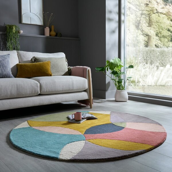 Wełniany okrągły dywan tkany ręcznie ø 160 cm Glow Multi – Flair Rugs