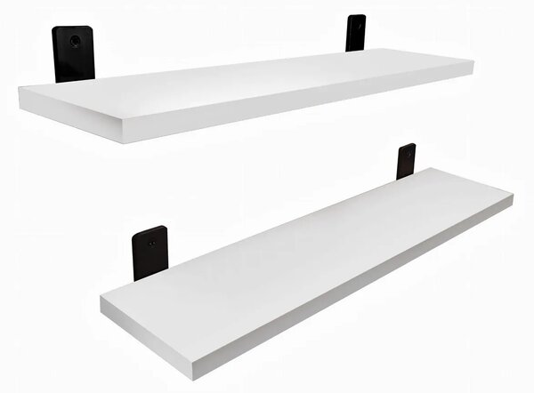 Komplet 2 białych półek ściennych 55 cm K4-H11