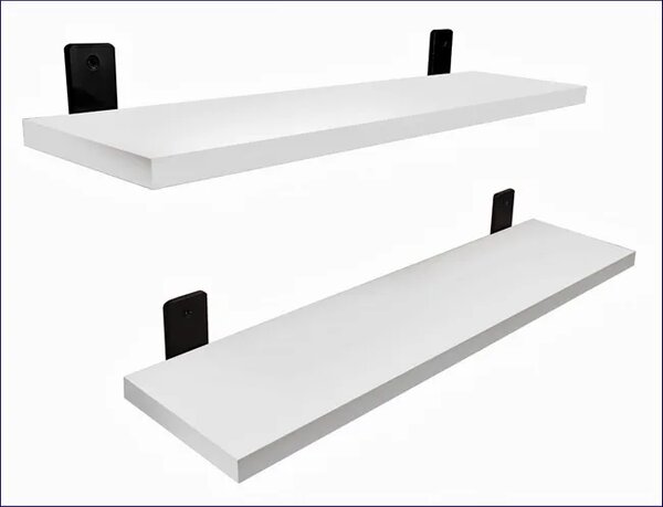 Komplet 2 białych półek ściennych 55 cm K4-H11