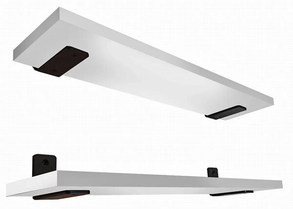 Komplet 2 białych półek ściennych 55 cm K4-H11