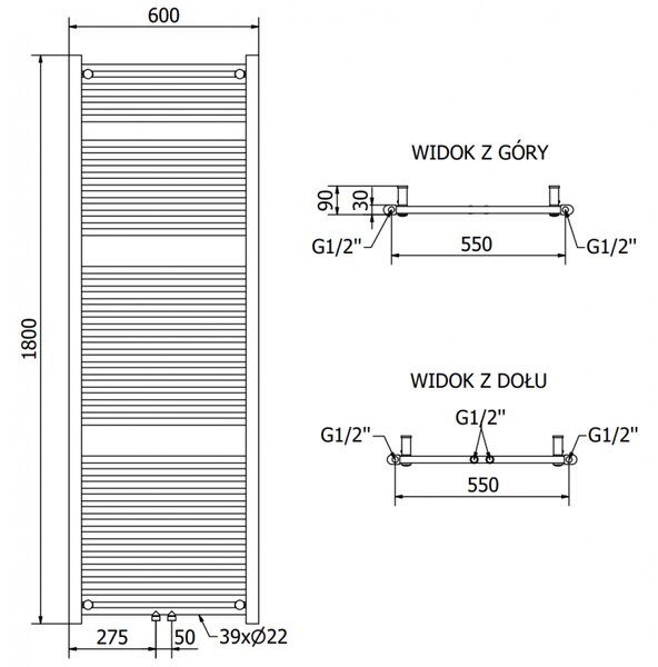 Mexen Mars grzejnik elektryczny 1800 x 600 mm, 900 W, biały - W110-1800-600-2900-20