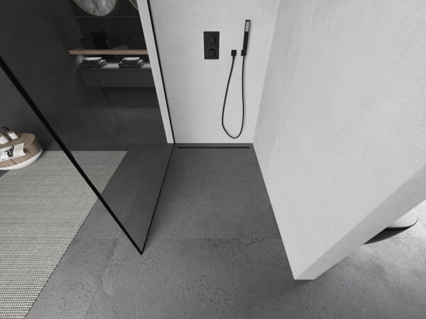 Mexen Kioto ścianka prysznicowa Walk-in 80 x 200 cm, czarna ramka 8 mm, czarna - 800-080-101-70-70