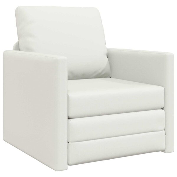 Sofa bed biaÅy 74 x 77 x 81 cm sztuczna skÃ³ra