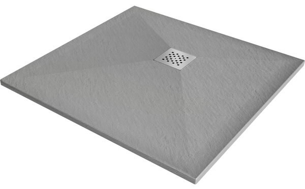 Mexen Stone+ brodzik kompozytowy kwadratowy 70 x 70 cm, szary-beton - 44617070