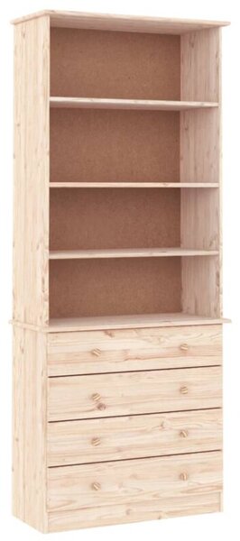 Biblioteczka z szufladami alta, 77x35x186,5 cm, lita sosna