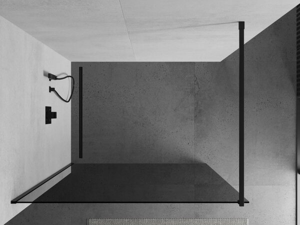Mexen Kioto ścianka prysznicowa Walk-in 70 x 200 cm, grafit 8 mm, czarna - 800-070-101-70-40