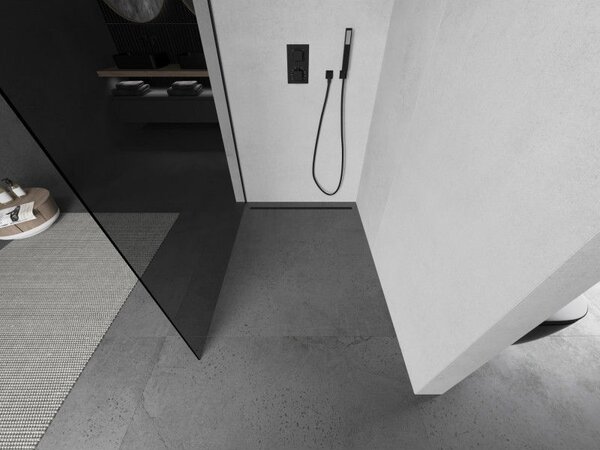 Mexen Kioto ścianka prysznicowa Walk-in 70 x 200 cm, grafit 8 mm, czarna - 800-070-101-70-40
