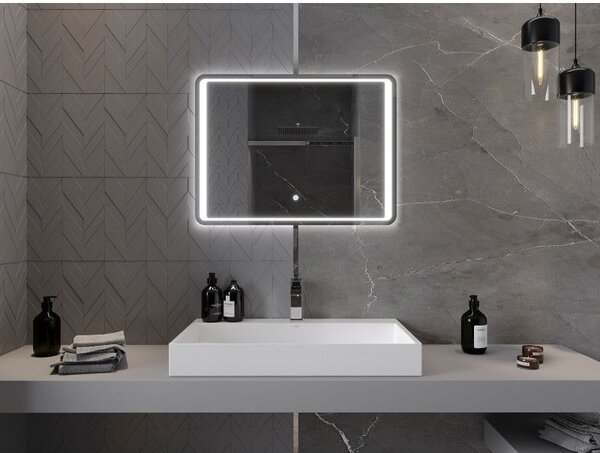 Mexen Zusa lustro łazienkowe podświetlane 80 x 60 cm, LED 6000K, antypara - 9808-080-060-611-00