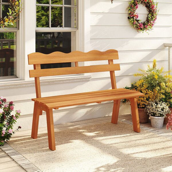 Drewniana ławka ogrodowa z oparciem