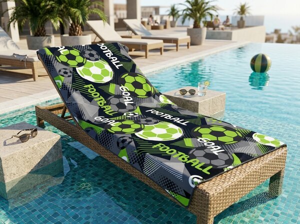 Ręcznik plażowy szybkoschnący GOAL kolorowy 70 x 140 cm, 100% mikrofibra