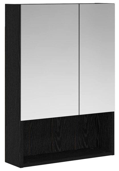 Szafka z lustrem do łazienki czarny dąb 50 x 14,5 x 70 cm