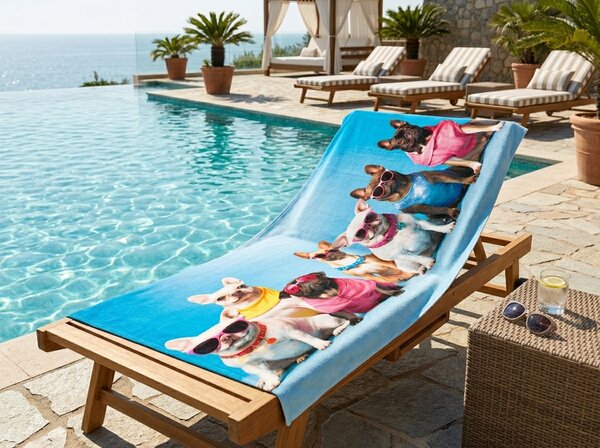 Szybkoschnący XL ręcznik plażowy BULLDORIA kolorowy 100 x 180 cm, 100% mikrofibra