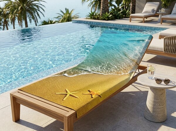 Szybkoschnący XL ręcznik plażowy SOLMARE kolorowy 100 x 180 cm, 100% mikrofibra