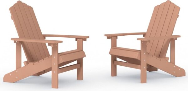 Krzesła ogrodowe adirondack, 2 szt., hdpe, brązowe
