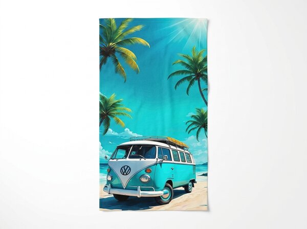Szybkoschnący ręcznik plażowy BREEZIO turkusowy 70 x 140 cm, 100% mikrofibra