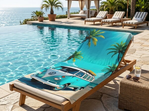 Szybkoschnący ręcznik plażowy BREEZIO turkusowy 70 x 140 cm, 100% mikrofibra