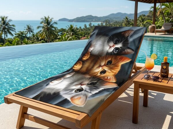 Szybkoschnący ręcznik plażowy CATTINO kolorowy 70 x 140 cm, 100% mikrofibra