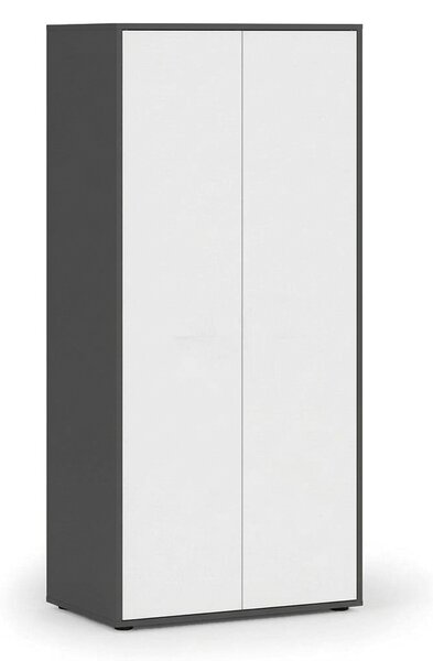 Szafa biurowa z półkami FUTURE, 4 półki, 850 x 450 x 1900 mm, biały/grafit