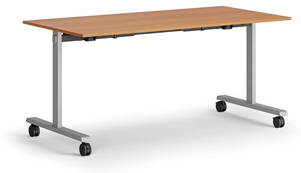 Mobilny stół MATCH, 160x80 cm, szara podstawa, czereśnia