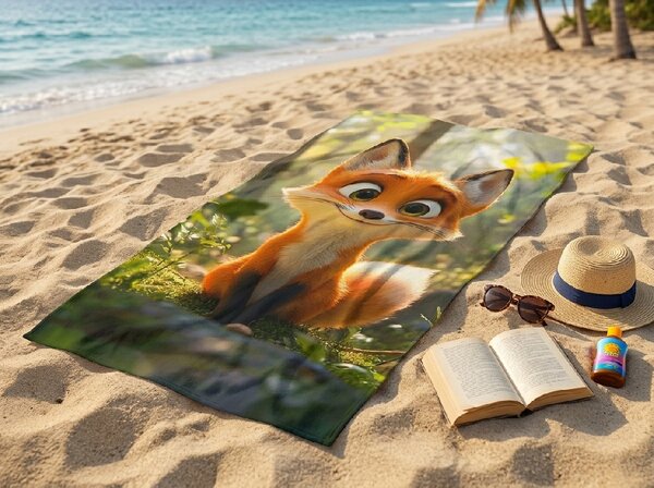 Szybkoschnący ręcznik plażowy VULPINA kolorowy 70 x 140 cm, 100% mikrofibra