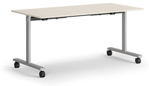 Mobilny stół MATCH, 160x80 cm, szara podstawa, brzoza